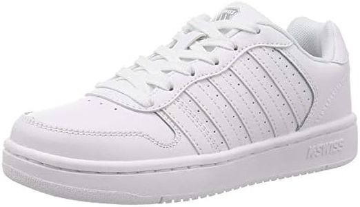 K-Swiss Women's Court Palisades Sneaker, White/Gray, 9.5 M