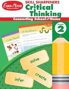 Evan-Moor Skill Sharpeners Critical Thinking, Grade 2 Workbook, Problem Solving Skills, Fun Activities, Higher-Order, Open-Ended Questions and Challenges, Science, Math, Social Studies, Language Arts