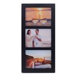 UMICAL 5x7 3-Opening Collage Picture Frame Black Wood Photo Frames for 5x7 Inch Pictures Display Made for Tabletop Stand and Wall Mounting