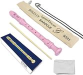 HOSEYIN Soprano Recorder Baroque style German style C Key 8 Holes Soprano Recorder for Beginners Kids students (Baroque, Pink)