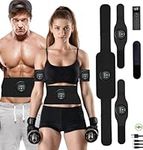 Abs Stimulator EMS Muscle Stimulator, Rechargeable Electric Abdominal Muscle Toner 6 Modes 18 Levels Stimulator Abdominal Toning Belt, Home Gym Fitness Device with LED Display for Abdomen Arm Leg