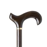 Woodland Gents Wooden Derby Cane: Elegant Dark & Light Brown Wood Stain Walking Stick, Comfortable Walking Sticks For Men & Women, Lightweight, Easily Adjustable Stick Man (Dark Brown, 90 cm)