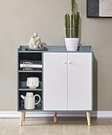 GDLMA Storage Sideboard, Kitchen Cabinet with Door and Shelves (Blue)