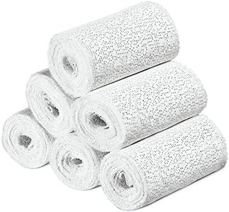 Navaris Plaster Cloth Rolls (M, Pack of 6) - Gauze Bandages for Body Casts, Plaster of Paris for Craft Projects, Belly Casting Kit Pregnancy - Easy Use Wrap Strips - 4" W x 118" L