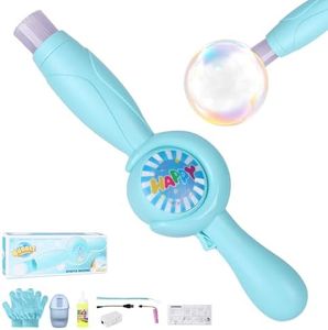 Fog Bubble Machine, Rechargeable Automatic Electric Smoke Bubble Machine, Magic Smoke Bubble Maker, Colorful Lights & Music, Bubble Fog Game for Parties, Beaches, Summer (Blue)
