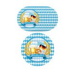 16pcs Oktoberfest Theme Paper Plates, 7" Disposable Blue and White Diamond Oktoberfest Party Paper Plates for German Beer Oktoberfest Party Supplies