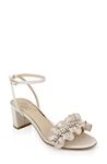 Jewel Badgley Mischka Women's Desirie Heeled Sandal, Champagne, 8.5