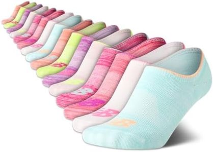 New Balance Girls Socks - 16 Pack Invisible Liner Low Cut No Show Socks - Breathable Ankle Socks for Girls (Shoe Size: 4-10), Size Medium, Assorted