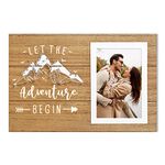 ElegantPark Engagement Gifts for Couples Picture Frame Wedding Gifts for Couple Engagement Gift for Him Her Romantic Engaged Gifts Let The Adventure Begin 4X6 Photo Frame Wood