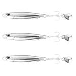 3pcs Sea Fishing Lures Metal Sea Fishing Spinner Fishing Tackle Set 20/30g for Mackerel Cod Bass Pike, Fishing Jigs Beach Casting Lures, Saltwater Artificial Spinning Lures Metal Bait for Fishing