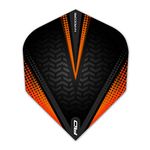 RED DRAGON Hardcore Radical Black & Orange Extra Thick Standard Dart Flights - 4 Sets Per Pack (12 Dart Flights in Total)