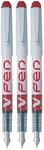 Pilot Red V Pen Fountain Pen Disposable Medium Line Liquid Ink SVPN-4W (Pack Of 3)