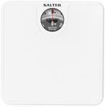 Salter Mechanical Bathroom Scale – Analogue Body Weighing Scale, Classic Fitness Scale, 133kg Capacity, Easy Read Display with Magnifying Lens, Non-Slip Mat, No Batteries Required, White