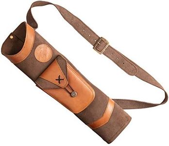 Bear Archery Superlite Traditional Shoulder Back Leather Arrow Quiver with Large Pouch, Brown, One Size (AT100BQ)