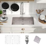 Kitchen Sink, MENSARJOR 30'' x 18'' Undermount Single Bowl Kitchen Sink 16 Gauge Stainless Steel Kitchen Sink