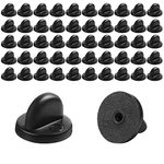 SZXMDKH, 50 PCS 11.5mm Butterfly Clutch Pin Backings Rubber Pin Backs Replacement Uniform Locking Pin Backs Tie Tack Pins Keepers for Lapel jewelry Making Hats Badges (Black 0.45'' 11.5mm Diameter)