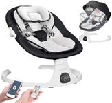 Electric Baby Swings for Infants to Toddler Baby Swing with 5-Speed 3-Seat Positions 5-Point Carabiner,with Bluetooth Music 10-Preset Melodies Removable Cushion