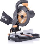 Evolution Power Tools 046-0001A R210CMS Compound Saw with Multi-Material Cutting, Bevel, 45 Degree Mitre, 1200 W, 230 V-Domestic, Black