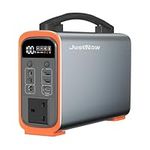 JustNow Portable Power Station, 240Wh Outdoor Solar Generator with LiFePO4 Battery, 75000mAh Electric Emergency Power Supply, 240W Pure Sine Wave AC Outlet for Camping Trip and Off-grid