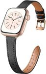 Witzon Slim Leather Straps Compatible with Apple Watch Strap 38mm 40mm 41mm Women, Top Grain Genuine Leather Strap Thin Watch Wristband for iWatch Series 9 8 7 6 5 4 3 2 1 SE Ultra