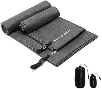 BEE NESTING Ultralight Quick Dry Towel - Medium&Small 2 Pack Microfiber Towels with Compact Packable Pocket for Lightweight Backpacking Travel, Beach, Gym, Camping & Hiking(Dark Grey, M&S 2 Set)