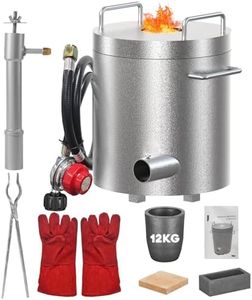 Propane Melting Furnace Kit 12KG Smelting Furnace Kit 1482°C/2700°F with Crucibles & Tongs Kiln,Stainless Steel Smelter for Metal Scrap Recycle,Gold Copper Silver Aluminum Metal Casting Machine