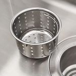 GZILA Kitchen Sink Drain Basket Only, 3-inch Basket for Kitchen Sink Strainer Replacement, Deep Cup with Handle, SUS 304 Stainless Steel