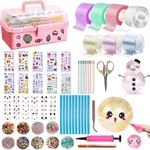 Nano Tape Bubble Kit for Kids with Box,Nano Double Sided Tape for Bubbles,DIY Nano Tape Bubble Craft Kit with Luxe Glitter,Clay,Beads,Cute Stickers and Accessories Tools,Nano Tape Bubbles