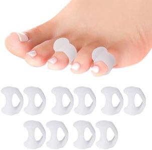 Toe Separators for Overlapping Toes, 10 Pack Gel Toe Spacers Straightener, Little Toe Separators for Pain Relief and Bunion Correctors for Women and Men