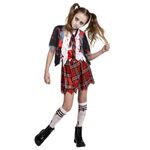 Spooktacular Creations Zombie Schoolgirl Costume, Girl Bloody Zombie Costume for Kids,Halloween, School, Event Party Dress Up