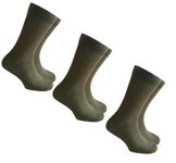 VDangi: Indian Army Socks Men Women Organic Cotton Full Length Calf Dark Green (Olive Free Size) - Pack of 3 Pairs