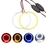 CS GLARE 93 LED CCFL Headlight COB Angel Eyes Halo Ring Lamp (White, 2 x 80mm)