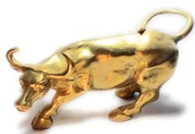 Craftsvista Brass Bull Gold Large Size/Brass Charging Bull Beautiful Brass Charging Bull Gold- Wall Street Charging Bull/Bull -Showpiece | Home and Office Decor | Brass Sculpture