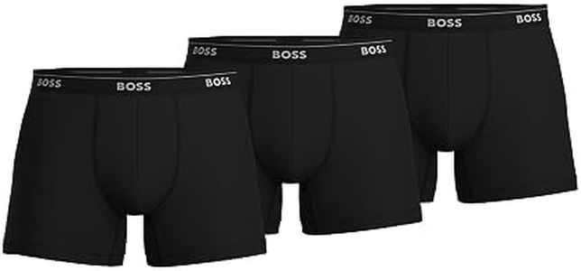 BOSS Hugo Men's 3-Pack Cotton Boxer Brief, New Black, Large