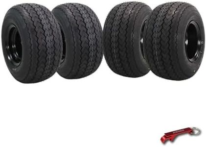 Kenda Hole-N-1 K389 18x8.5-8 Golf Cart Tire with 4-Ply Rating & Pre-Assembled Semi-Gloss Black Wheel with Keychain - Hole in one 18/8.5/8-4-Pack