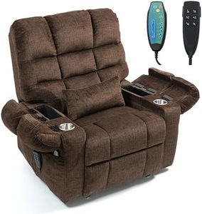 JIKFRIMA Triple Motor Zero Gravity Power Lift Recliner Chair for Elderly Adults, Electric Lay Flat Recliner with Heat and Massage, Adjustable Seat Height, 2 Arm Storage, 2 Cup Holders, Lumbar Pillow