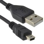 kenable USB 2.0 24AWG Hi-Speed A to mini-B 5 pin Cable Power & Data Lead 0.5m [0.5 metres]