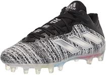 adidas Men's Freak Carbon Cleats Football Shoe, Black/Silver Metallic/White, 8 US