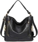 Handbags for Women, Kasqo Large Ladies Hobo Bag Bucket Purse Faux Leather Crossbody Shoulder Bag Fashion Tote Bag,Black