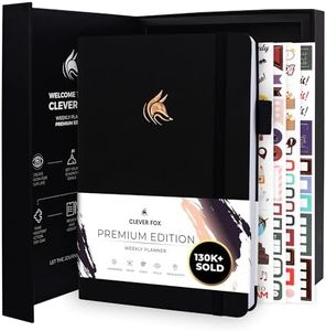 Clever Fox Planner Premium Edition – Undated Luxurious Weekly & Monthly Planner to Increase Productivity and Hit Your Goals – Organizer – Start Anytime, A5, Lasts 1 Year, Black (Weekly)