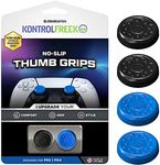 KontrolFreek No-Slip Thumb Grips for PlayStation 5 (PS5) and PlayStation 4 (PS4) Controller | 4 Pack | Blue and Black