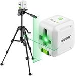 Firecore Self Leveling Laser Level, 82ft Green Beam Cross Line Laser with 25" Lightweight Aluminum Tripod for Picture Hanging DIY Application, Carry Pouch & Battery Included -G20