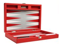 13-inch Premium Backgammon Set - Travel Size - Red Board