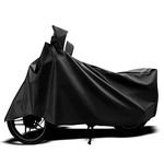 Autofy Newly Launched Universal Bike Cover UV Protection & Dustproof Bike Body Cover for Two Wheeler Bike Scooter Scooty Activa (Black)