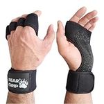 BEAR GRIP - Open Workout Gloves for Crossfit, Bodybuilding, callisthenics, Powerlifting (Black, L)