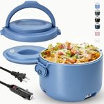 Aotto Electric Lunch Box, 12V 24V 110V 3 in 1 Portable Food Warmer Heated Lunch Boxes for Adults, 32oz Leakproof, Lunch Warmer & Food Heater for Travel, Car, Truck, Office Use - Blue
