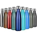 flintronic Stainless Steel Water Bottle,500ml Double Walled Vacuum Flask with Cleaning Brush, BPA Free 12 Hours Hot&Cold Sport Drink Bottle for Gym, Home, Office, Outdoor, Work