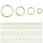 900PCS Jump Rings for Jewelry Making Gold Plated Open Jump Rings Connector Bulk for DIY Craft(4-10MM)