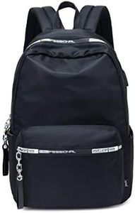 Acmebon Sac à dos pour étudiantes Sac à dos classique de couleur vive Sac simple et casual Noir