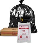 Garbage Bags 240L Carton of 100 - TopBanana Black Rubbish Bin Liners 135cm x 114cm - 32 um Industrial-Grade Thickness - Waste Bags for Offices, Commercial Spaces, Household & Cleaning